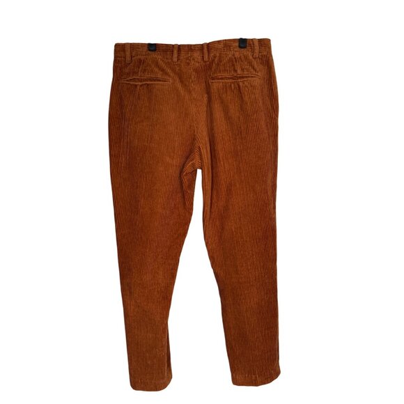 2/$30 ZARA Size 32 Rust Corduroy High Waisted Pants Waist 100% Cotton - Picture 9 of 15